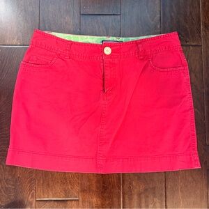 Vineyard Vines Red Cotton Mini Skirt size 12